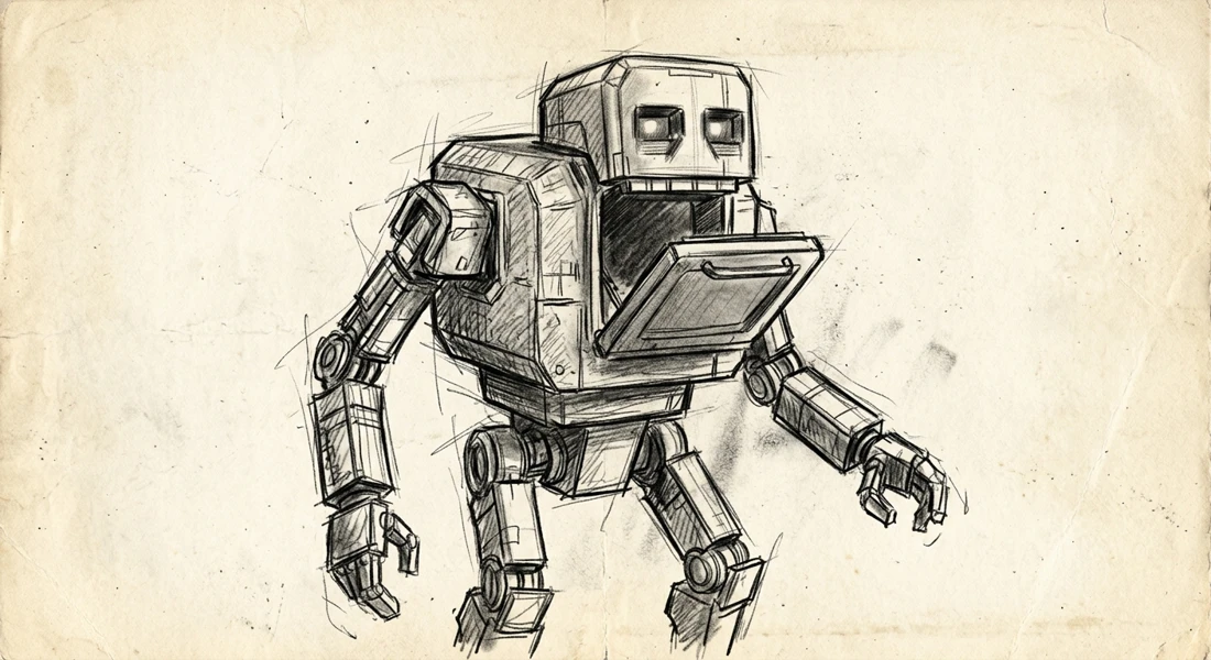 Eyewitness-style sketch of the Cisco Grove robot entity