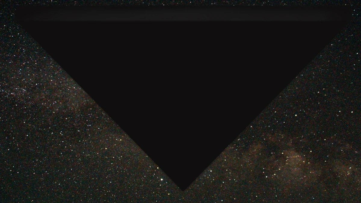 FBI digital rendering FBI-UAP-D025 showing a large dark equilateral triangle blocking out a field of stars, based on a pilot's description of the 2002 Bagram sighting