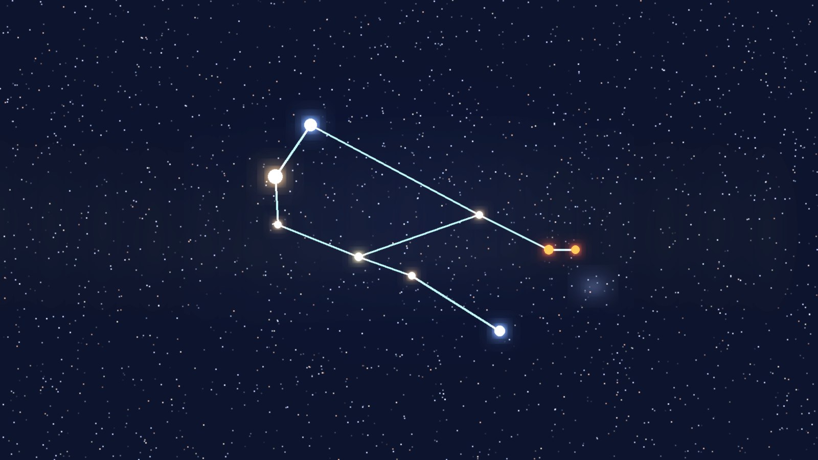 Gemini constellation with bright stars Castor and Pollux