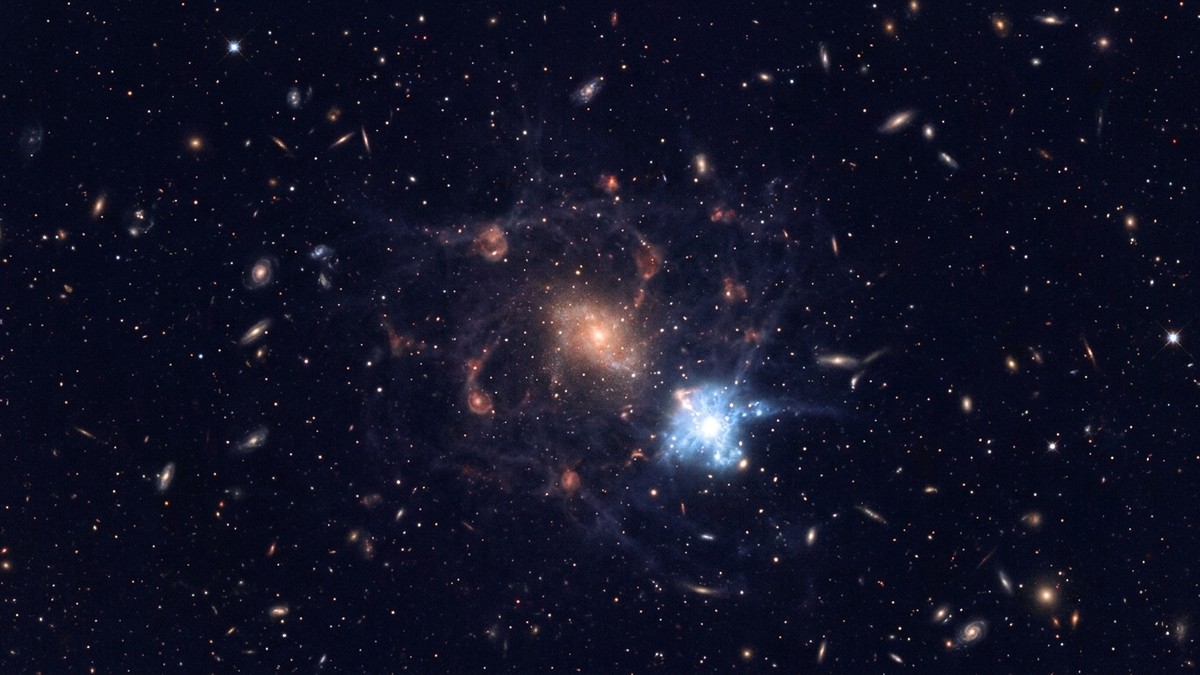 Abstract visualisation of spectral data analysis showing emission lines from the early universe being studied by astronomers