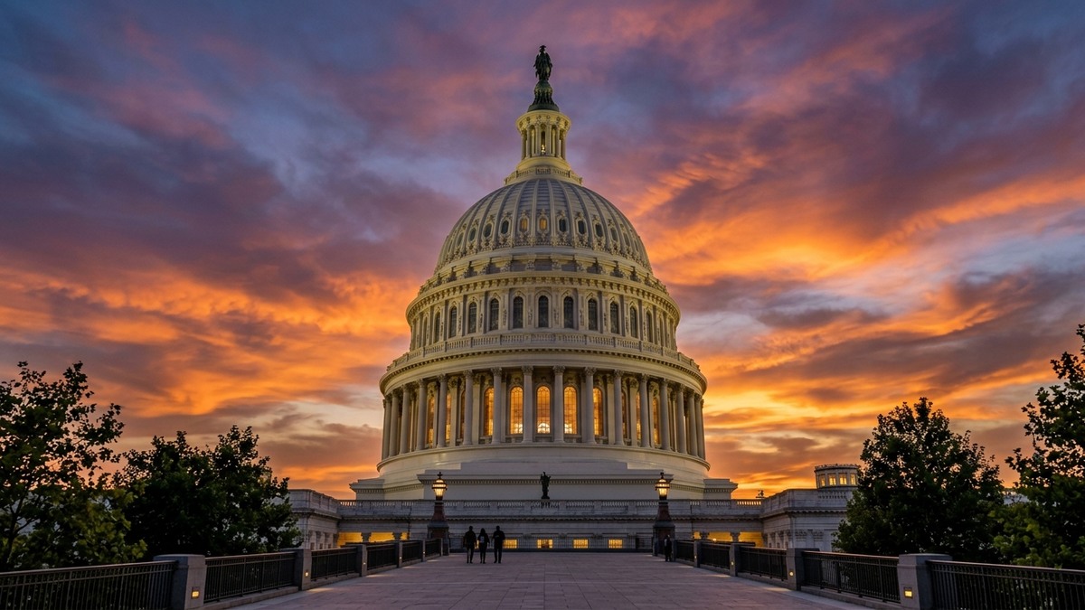 US Capitol building dome at dusk with dramatic sky, representing congressional action on UAP disclosure