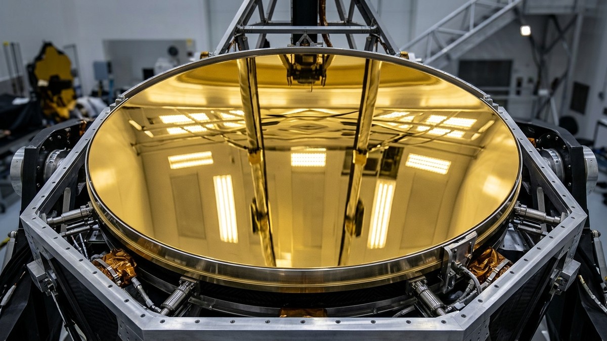 Illustration of the Roman Space Telescope's 2.4-metre primary mirror compared with Hubble's mirror