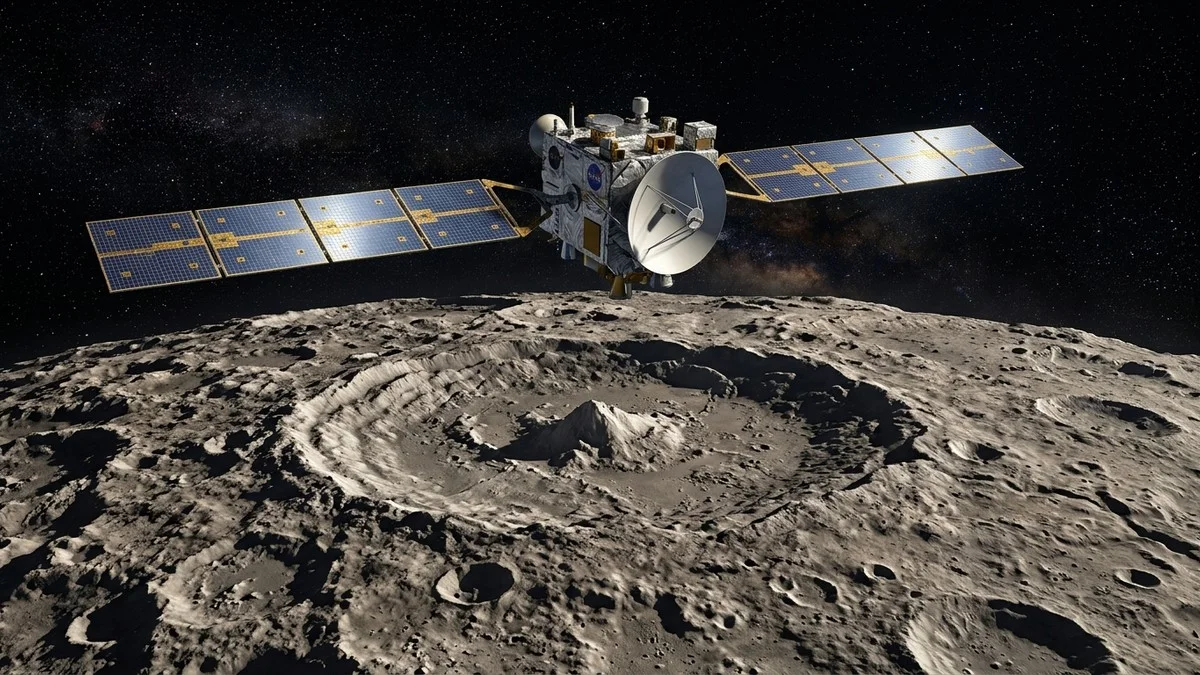 Composite view of Vesta's surface showing the giant Rheasilvia crater at the south pole, as imaged by NASA's Dawn spacecraft