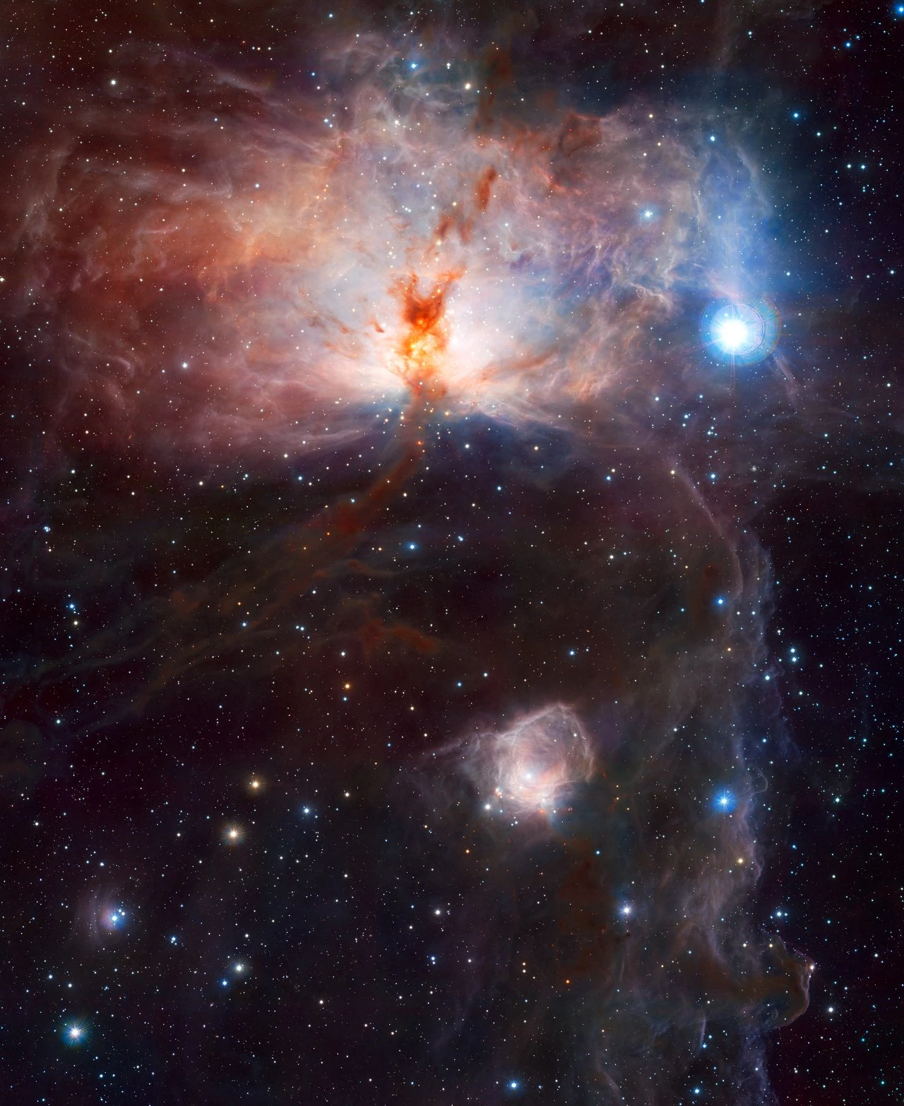 Flame Nebula NGC 2024 and Horsehead Nebula — ESO VISTA infrared
