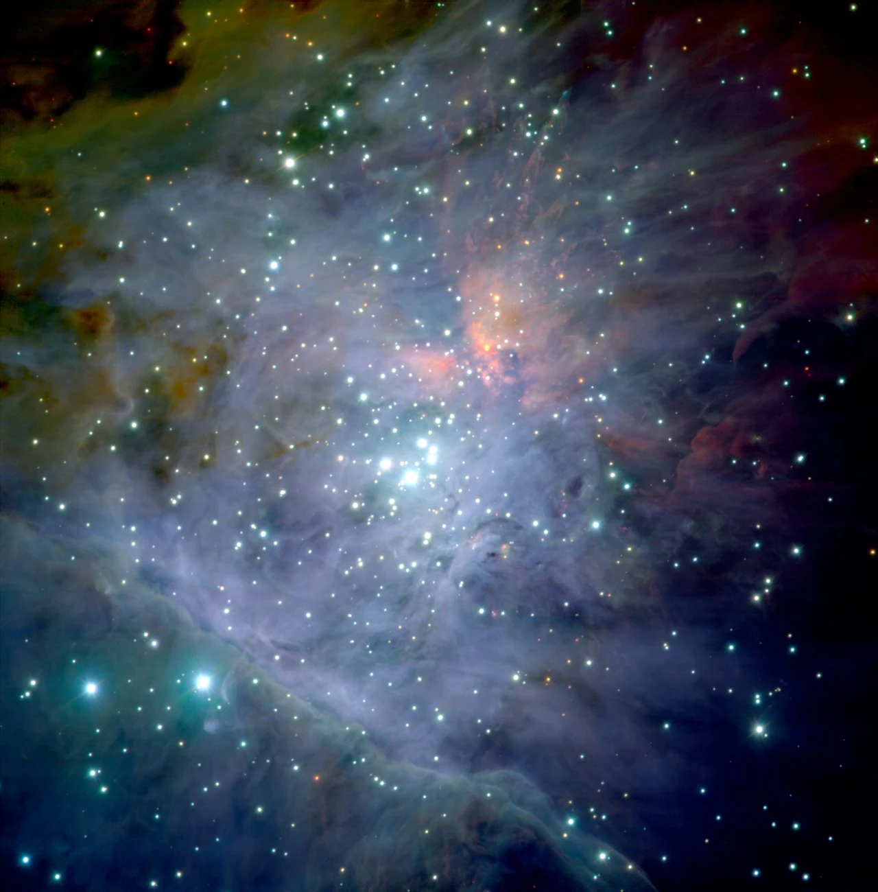 The Trapezium Cluster four young stars at the heart of the Orion Nebula — ESO VLT