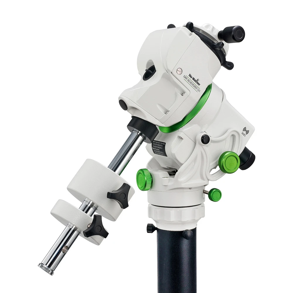 Star Adventurer GTi mount head with counterweight on pier extension