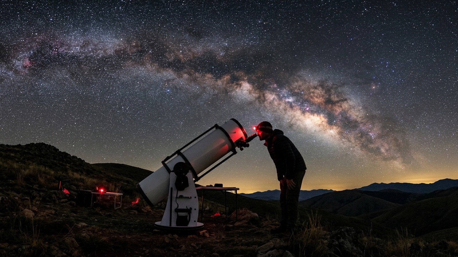 Skywatcher Skyliner 300P FlexTube GOTO Dobsonian under a starry night sky
