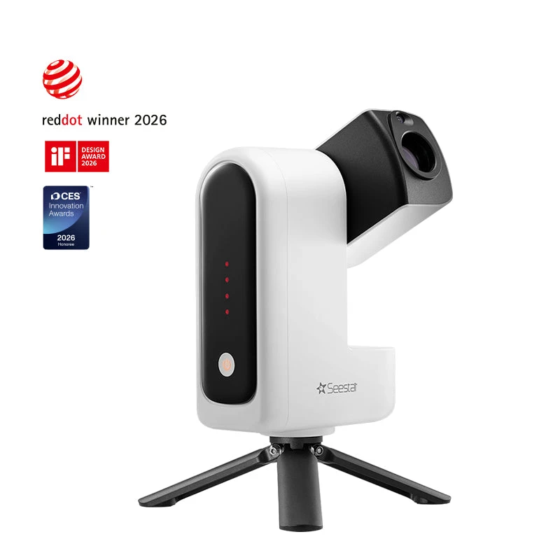ZWO Seestar S30 Pro smart telescope on tripod
