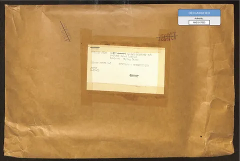 Declassified Secret envelope with a report label.