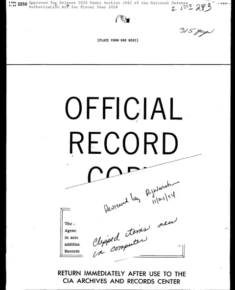 Cover page for an official record.