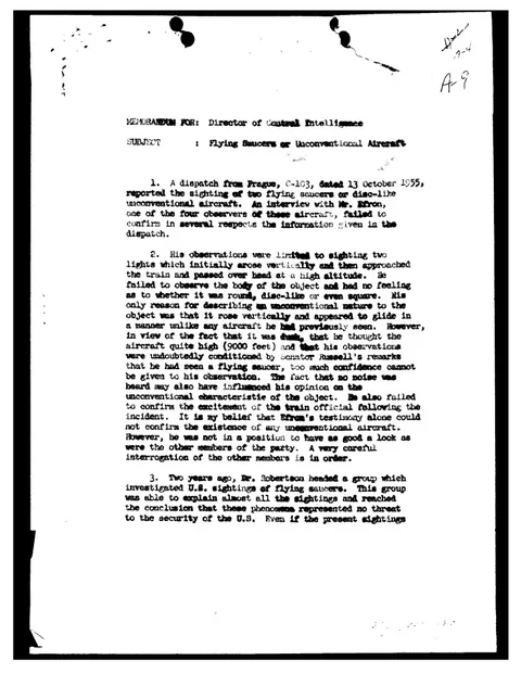 A summary of the Central Intelligence Agency's assessment of a 1955 incident involving "unconventional aircraft."
