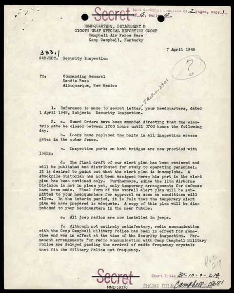 A collection of UAP reports and documents from a national security site in New Mexico 1948-1950