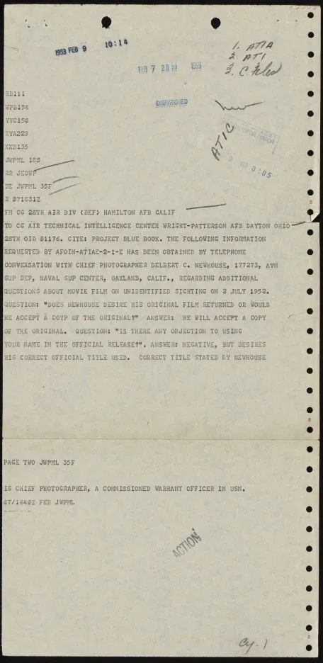 A typed document with handwritten notes and dates about the Tremonton film.