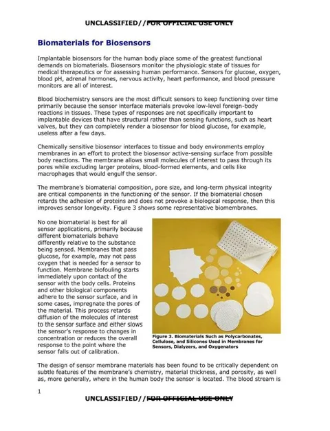 Example imagery of materials typically used in biosensor membranes.