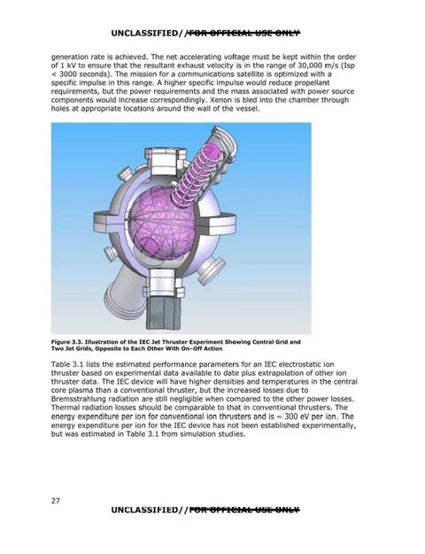 Cross-section diagram shows parts of a theoretical apparatus to confine a fusion reaction electrostatically.