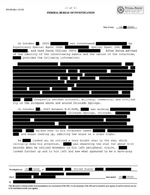 An FBI interview transcript.