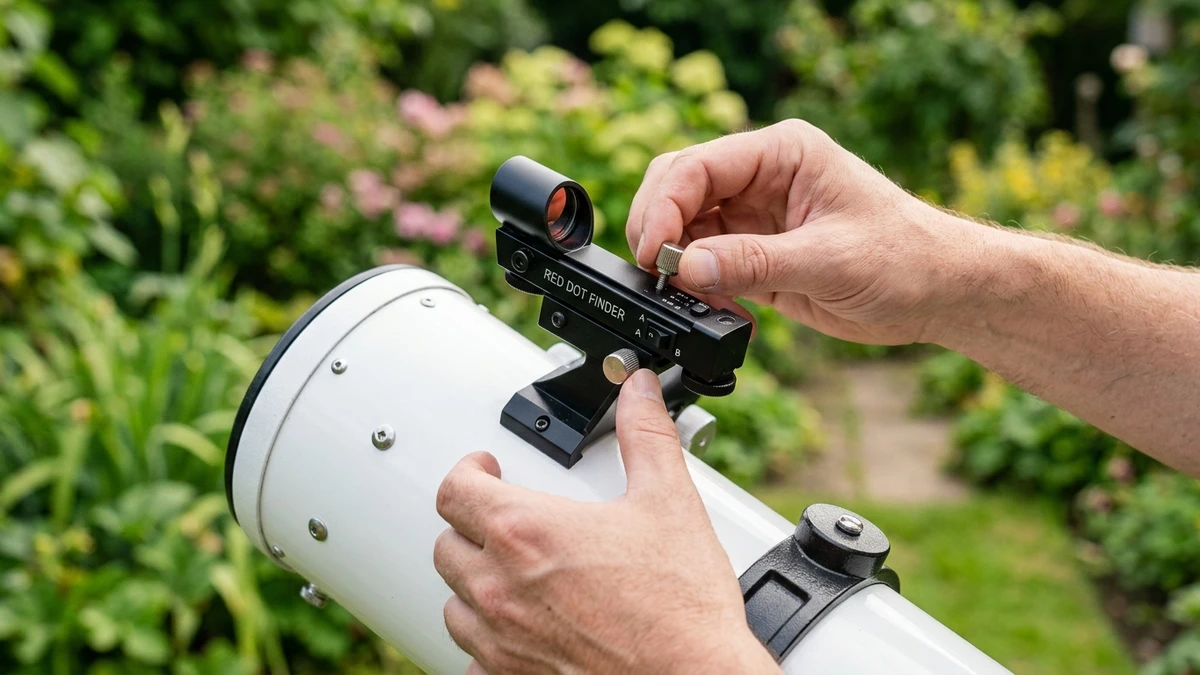 Aligning a telescope finder scope on a distant object in daylight